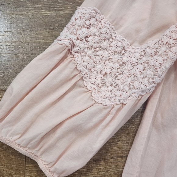 Sundance Crochet Henley Blouse Med Boho Lightweight Casual Hippie Cottage - Picture 4 of 9